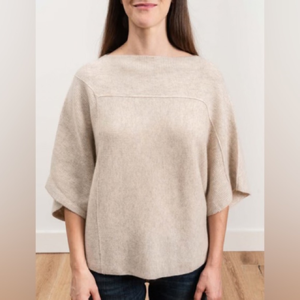 Paychi Guh Tri-Panel Pullover in Black 100% Cashmere